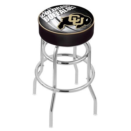 Holland Bar Stool Co 30" 4" Colorado Cushion Seat, Double-Ring Chrome Swivel Bar Stool L7C130ColoUn-D2
